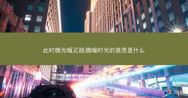 此时微光暖又甜;微暖时光的意思是什么