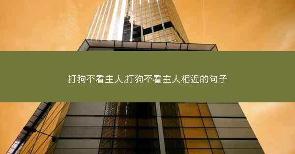 打狗不看主人,打狗不看主人相近的句子