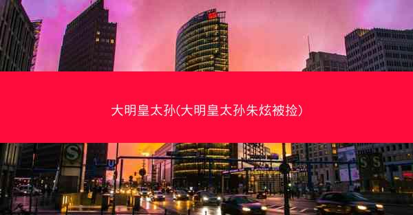 大明皇太孙(大明皇太孙朱炫被捡)