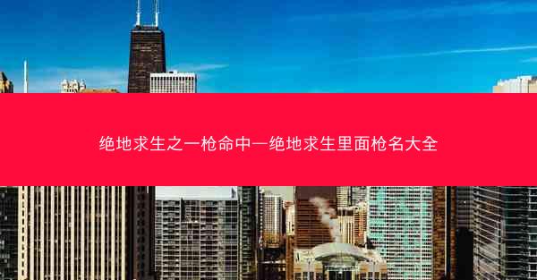绝地求生之一枪命中—绝地求生里面枪名大全