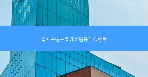 晋升王道—晋升之道是什么意思